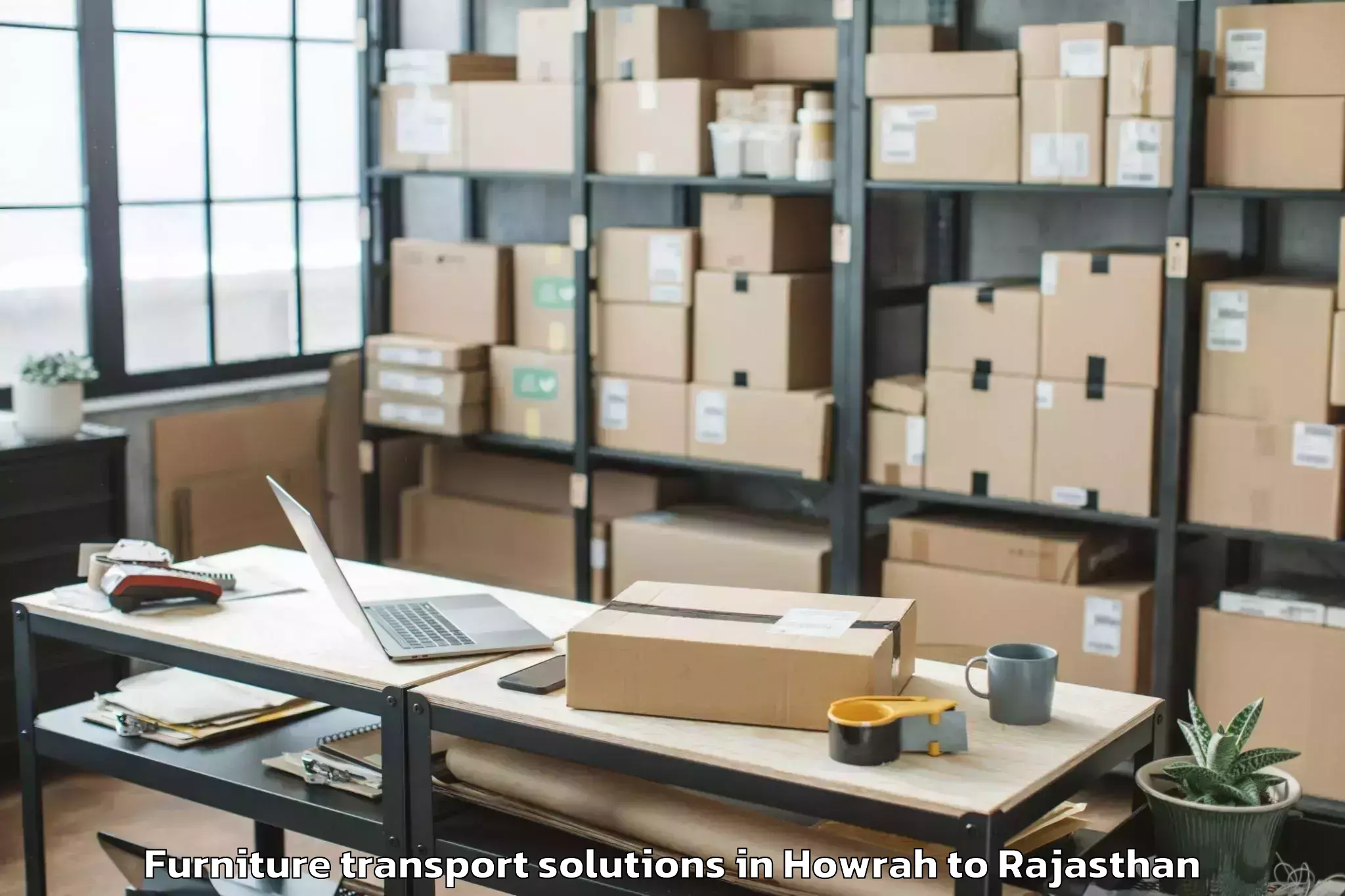 Expert Howrah to Banswara Furniture Transport Solutions